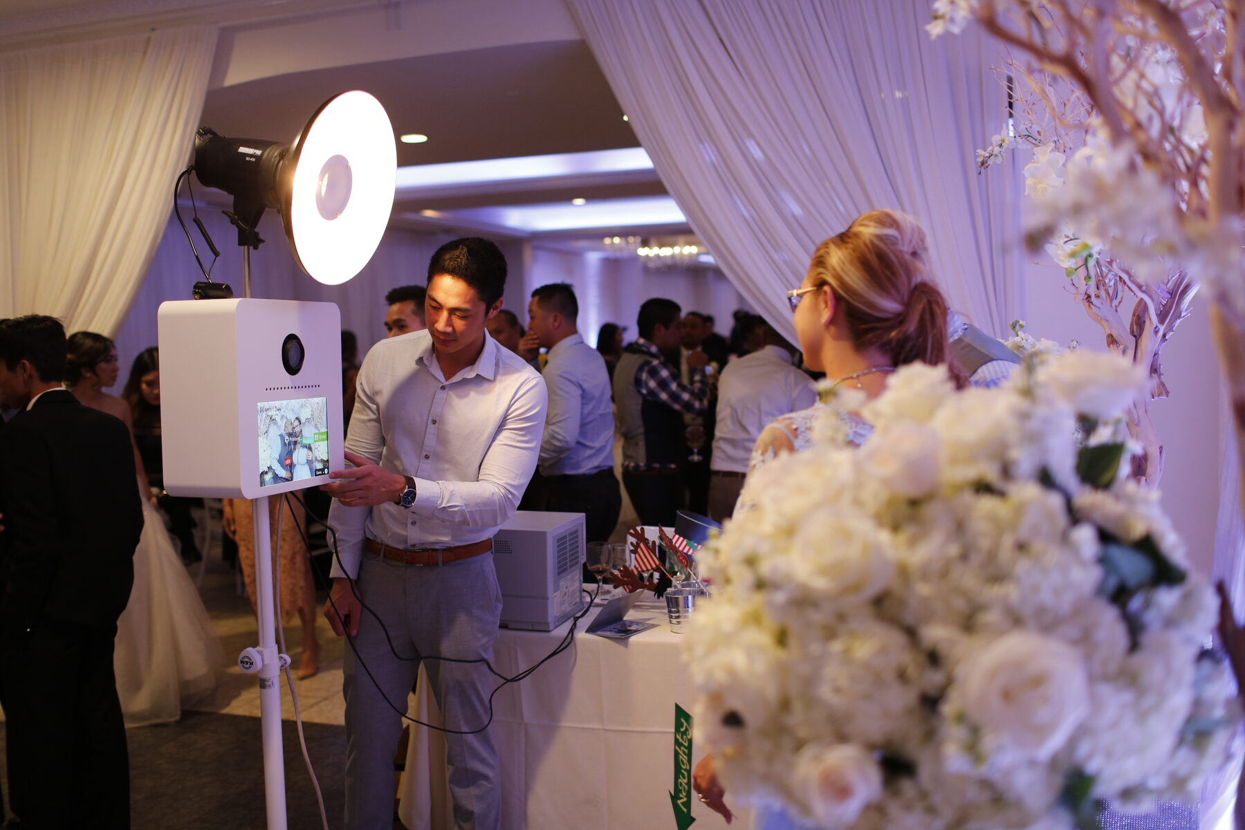 Ready Set Smile photo booth setup at an elegant event